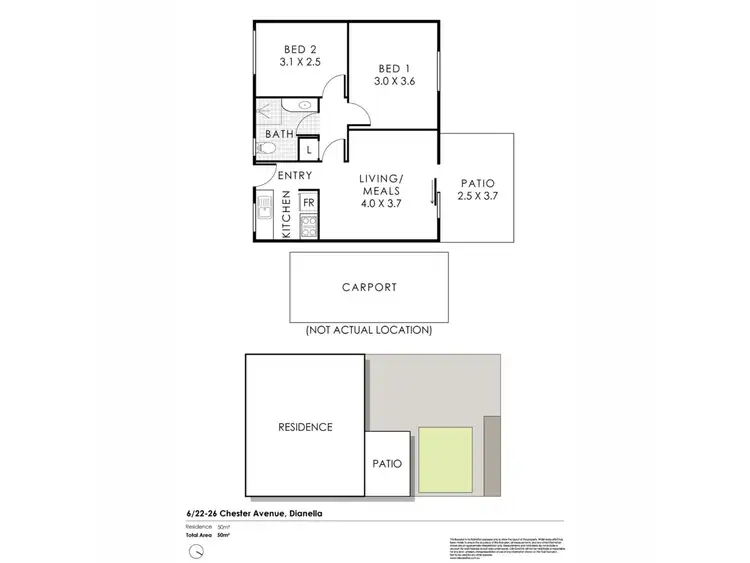 Floorplan of Homely unit listing, 6/22 Chester Avenue, Dianella WA 6059
