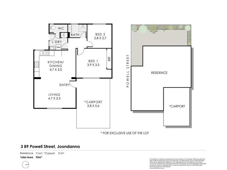 Floorplan of Homely villa listing, 3/89 Powell Street, Joondanna WA 6060