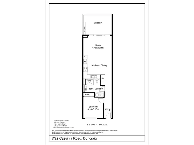 Floorplan of Homely apartment listing, 9/22 Cassinia Road, Duncraig WA 6023