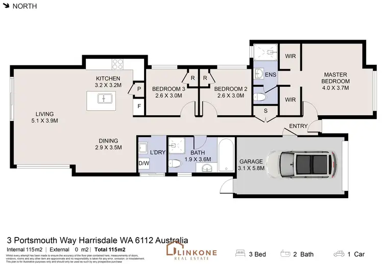 Floorplan of Homely house listing, 3 Portsmouth Way, Harrisdale WA 6112