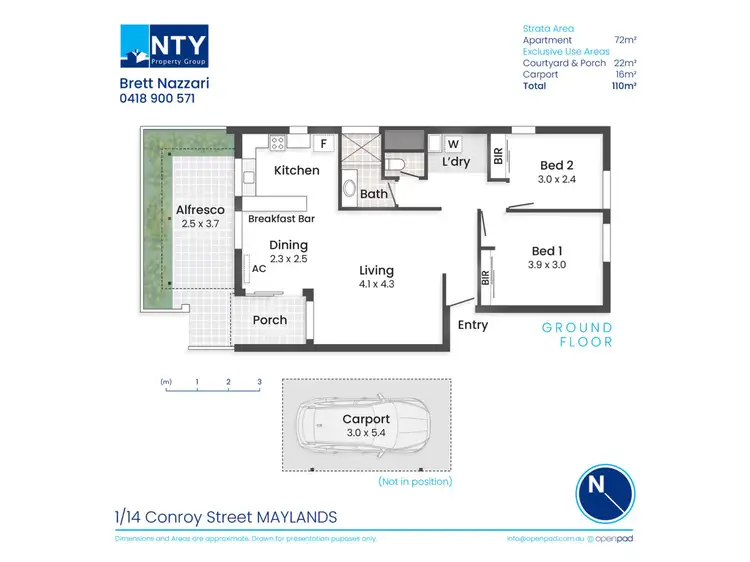 Floorplan of Homely apartment listing, 1/14 Conroy Street, Maylands WA 6051