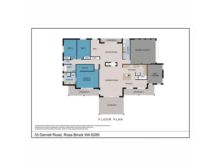 Floorplan of Homely rural property listing, 33 Darnell Road, Rosa Brook WA 6285