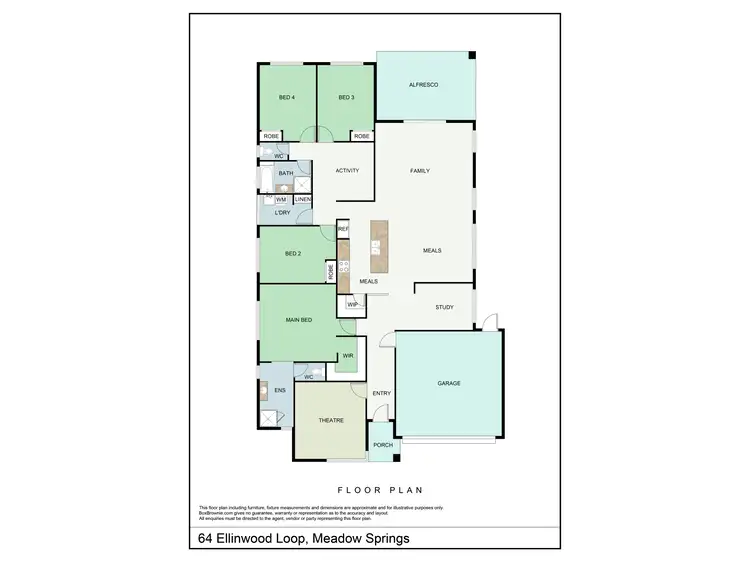Floorplan of Homely house listing, 64 Ellinwood Loop, Meadow Springs WA 6210