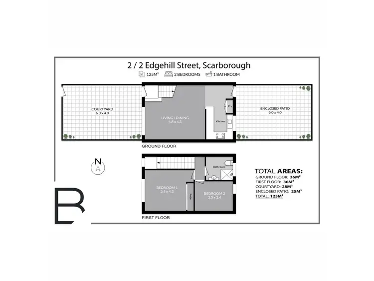 Floorplan of Homely unit listing, 2/2 Edgehill Street, Scarborough WA 6019