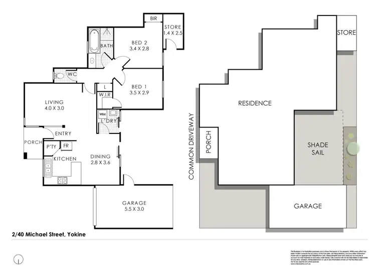 Floorplan of Homely villa listing, 2/40 Michael Street, Yokine WA 6060