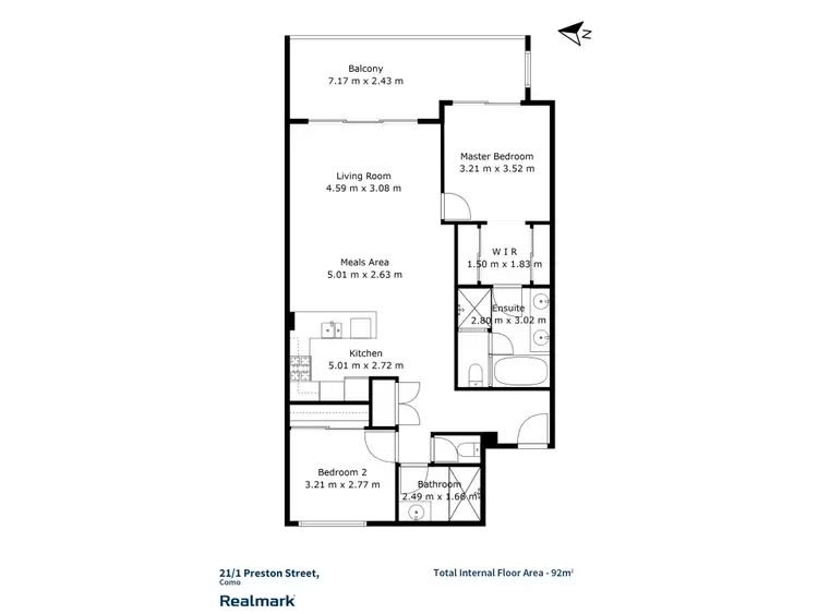 Floorplan of Homely apartment listing, 21/1 Preston Street, Como WA 6152