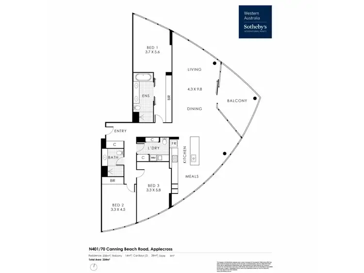Floorplan of Homely apartment listing, N401/70 Canning Beach Road, Applecross WA 6153