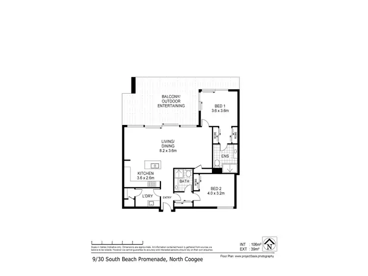 Floorplan of Homely apartment listing, 9/30 South Beach Promenade, North Coogee WA 6163