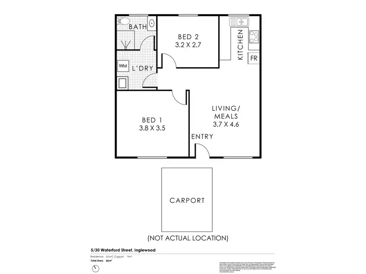 Floorplan of Homely unit listing, 5/30 Waterford Street, Inglewood WA 6052
