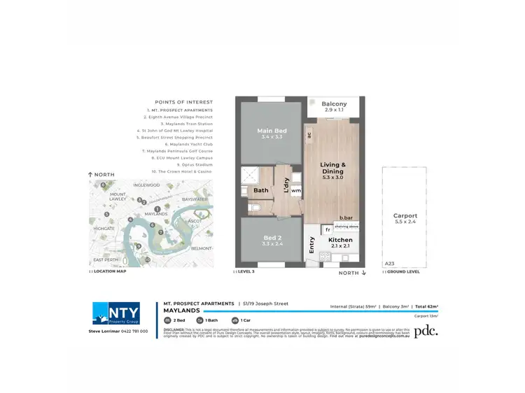Floorplan of Homely apartment listing, 51/19 Joseph Street, Maylands WA 6051