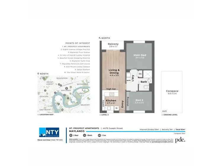 Floorplan of Homely apartment listing, 44/19 Joseph Street, Maylands WA 6051