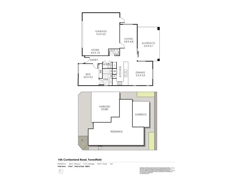 Floorplan of Homely villa listing, 14A Cumberland Road, Forrestfield WA 6058