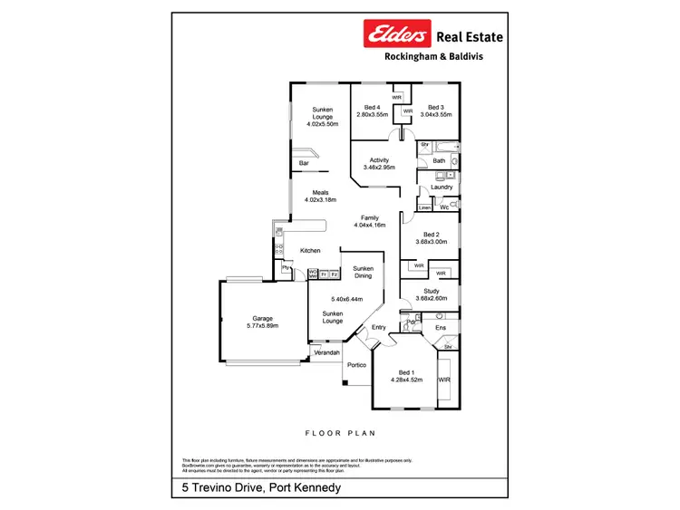 Floorplan of Homely house listing, 5 Trevino Drive, Port Kennedy WA 6172