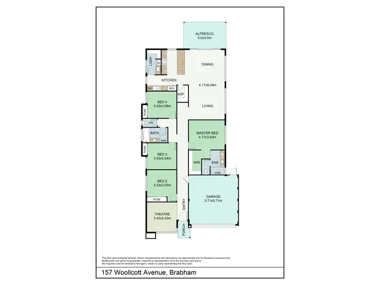 Floorplan of Homely house listing, 157 Woollcott Avenue, Brabham WA 6055
