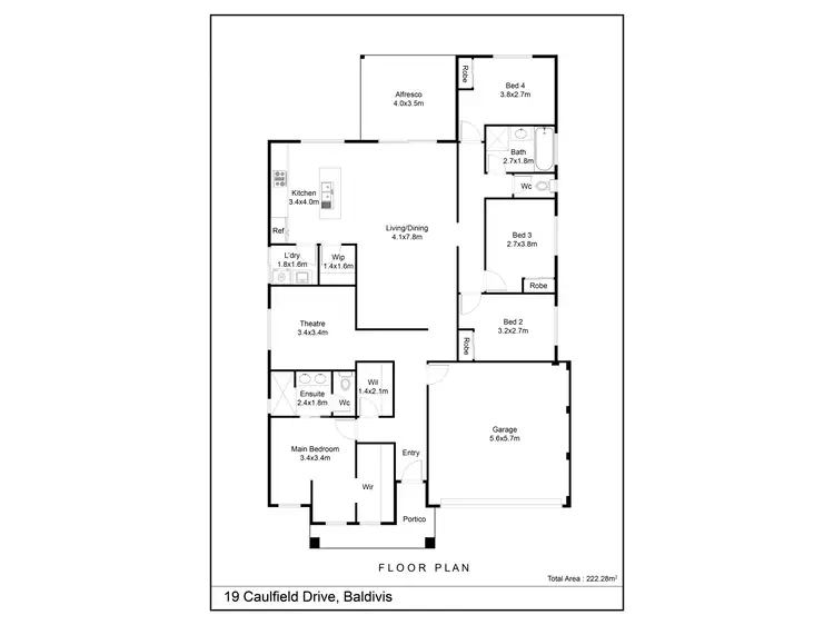 Floorplan of Homely house listing, 19 Caulfield Drive, Baldivis WA 6171