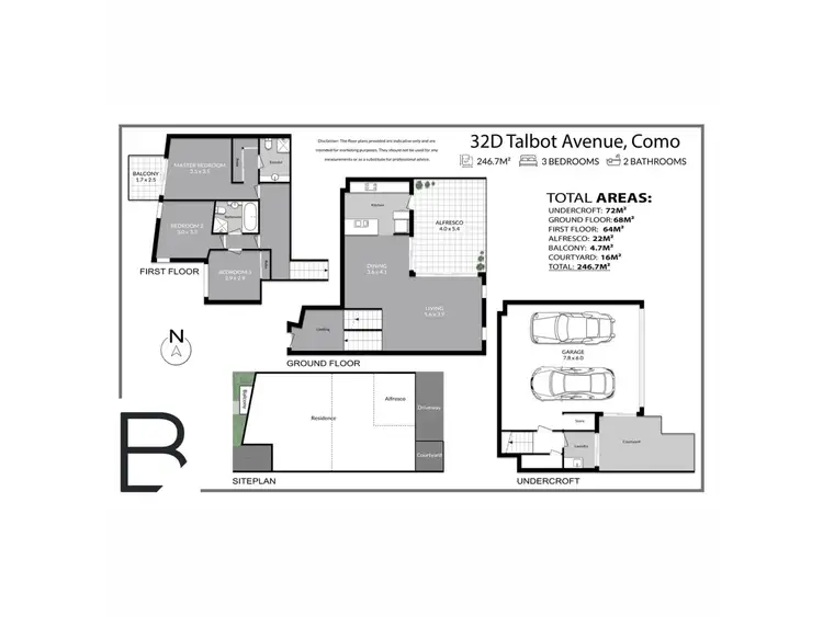 Floorplan of Homely townhouse listing, 32D Talbot Avenue, Como WA 6152