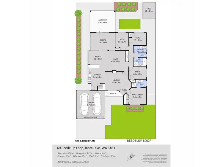 Floorplan of Homely house listing, 60 Beedelup Loop, Bibra Lake WA 6163