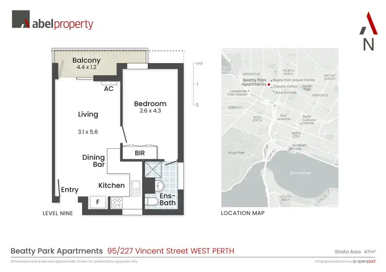 Floorplan of Homely unit listing, 95/227 Vincent Street, West Perth WA 6005