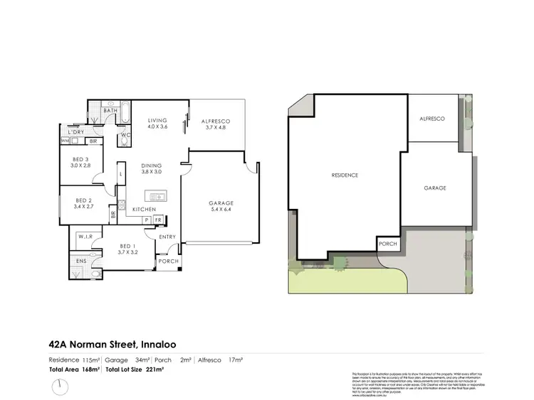 Floorplan of Homely villa listing, 42A Norman Street, Innaloo WA 6018