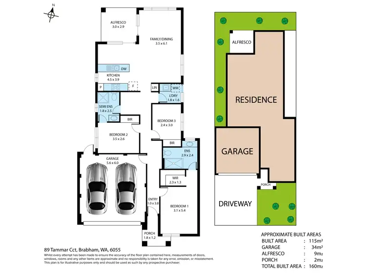 Floorplan of Homely house listing, 89 Tammar Circuit, Brabham WA 6055