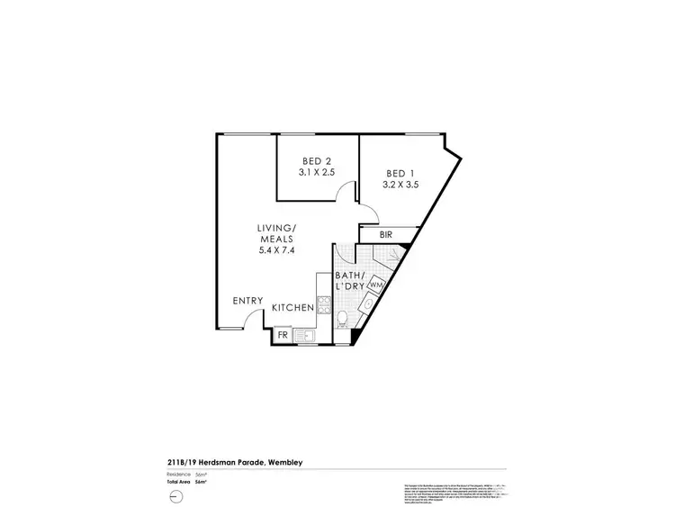 Floorplan of Homely apartment listing, 211B/19 Herdsman Parade, Wembley WA 6014