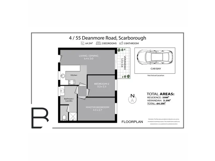 Floorplan of Homely unit listing, 4/55 Deanmore Road, Scarborough WA 6019