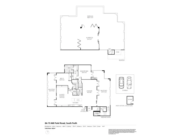 Floorplan of Homely apartment listing, 8A/73 Mill Point Road, South Perth WA 6151
