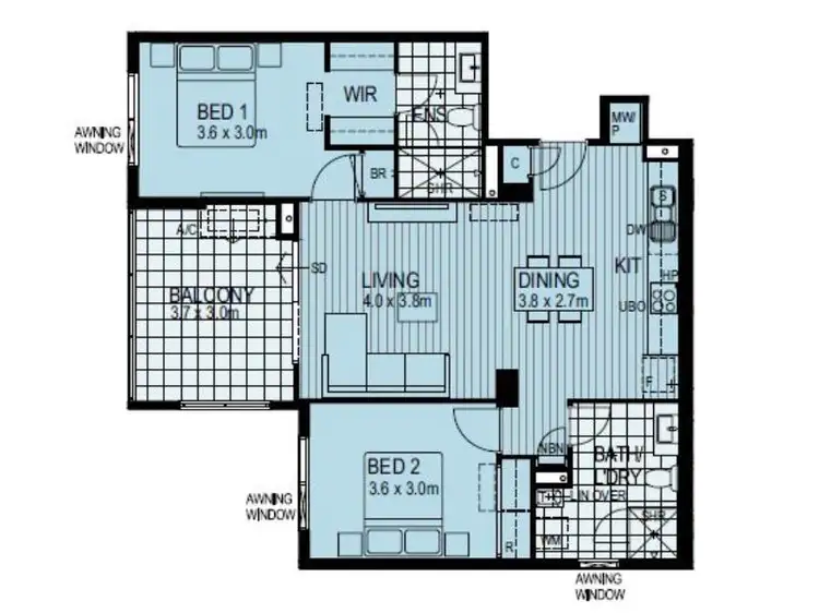 Floorplan of Homely apartment listing, 122/5 Rowe Avenue, Rivervale WA 6103