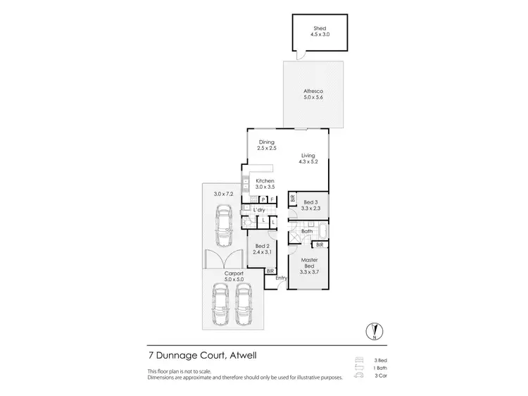 Floorplan of Homely house listing, 7 Dunnage Court, Atwell WA 6164