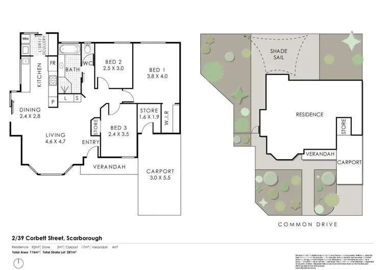 Floorplan of Homely villa listing, 2/39 Corbett Street, Scarborough WA 6019