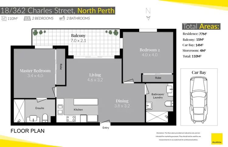 Floorplan of Homely apartment listing, 18/362 Charles Street, North Perth WA 6006