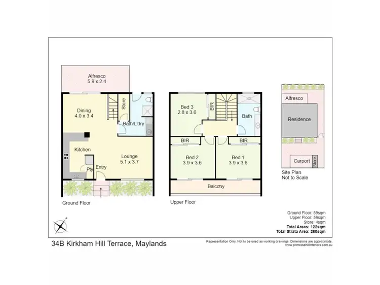 Floorplan of Homely townhouse listing, 34B Kirkham Hill Terrace, Maylands WA 6051