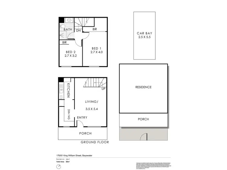 Floorplan of Homely townhouse listing, 176/81 King William Street, Bayswater WA 6053