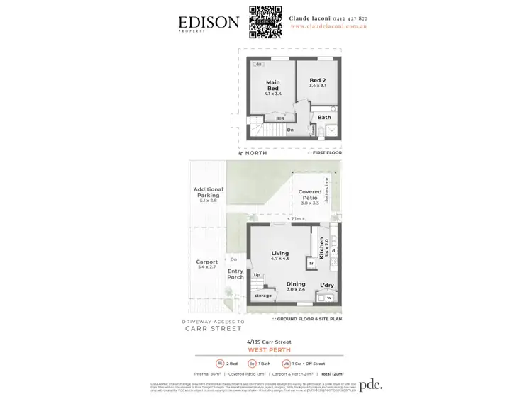 Floorplan of Homely townhouse listing, 4/135 Carr Street, West Perth WA 6005