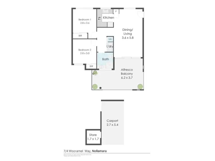 Floorplan of Homely apartment listing, 7/4 Wooramel Way, Nollamara WA 6061