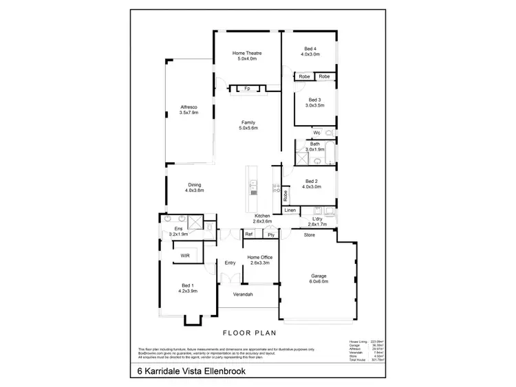 Floorplan of Homely house listing, 6 Karridale Vista, Ellenbrook WA 6069