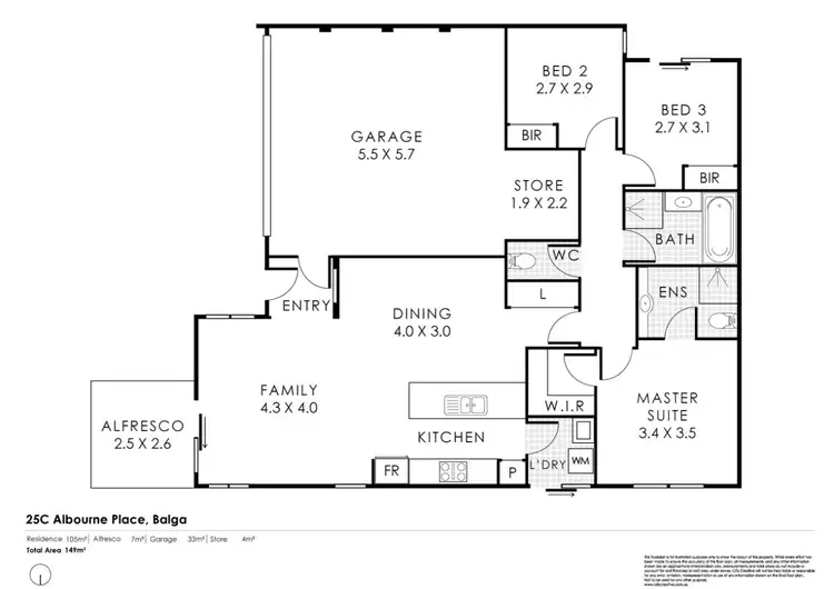 Floorplan of Homely villa listing, 25C Albourne Place, Balga WA 6061