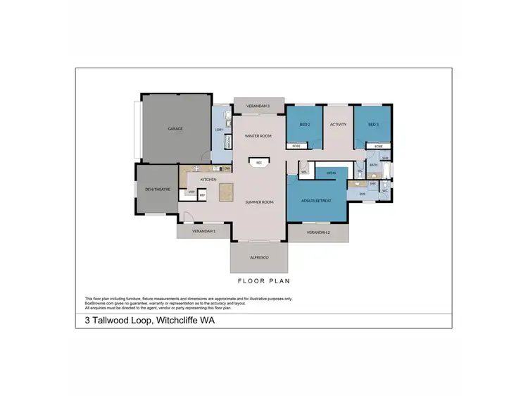 Floorplan of Homely house listing, 3 Tallwood Loop, Witchcliffe WA 6286