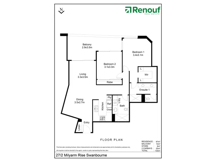 Floorplan of Homely apartment listing, 27/2 Milyarm Rise, Swanbourne WA 6010