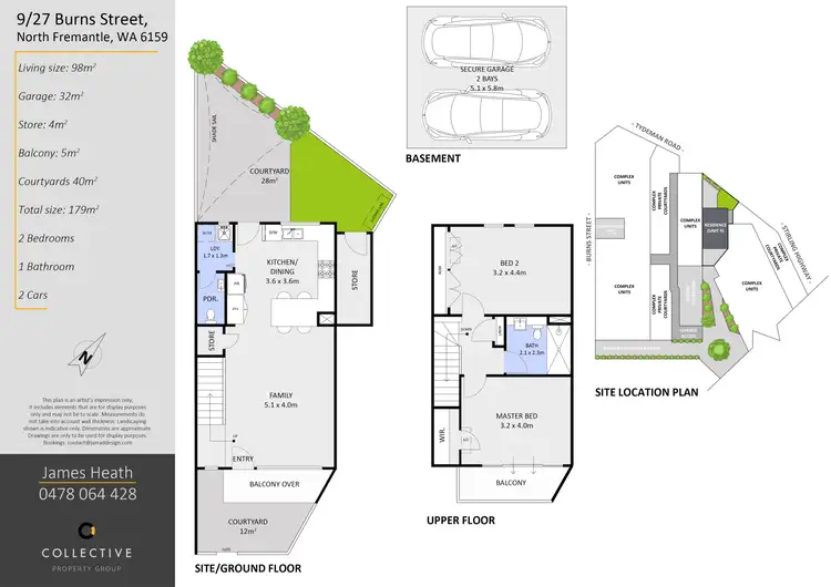 Floorplan of Homely townhouse listing, 9/27 Burns Street, North Fremantle WA 6159