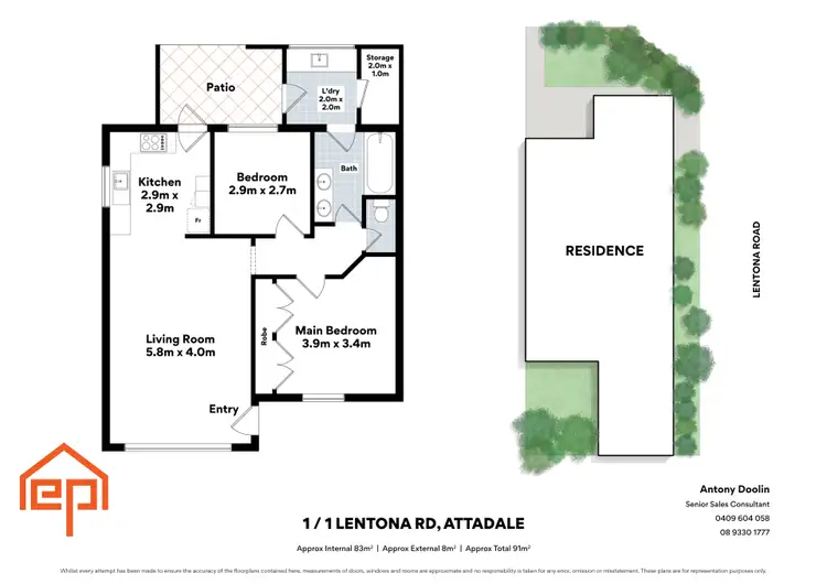 Floorplan of Homely unit listing, 1/1 Lentona Road, Attadale WA 6156