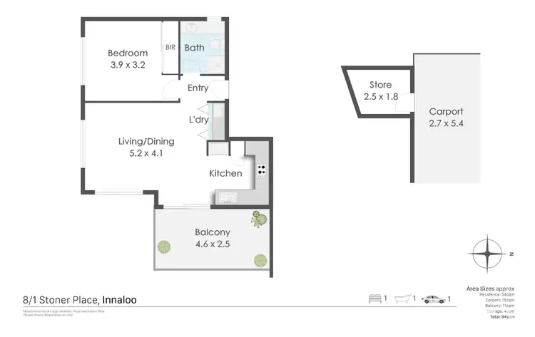 Floorplan of Homely unit listing, 8/1 Stoner Place, Innaloo WA 6018