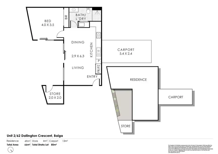 Floorplan of Homely apartment listing, 2/62 Dallington Crescent, Balga WA 6061