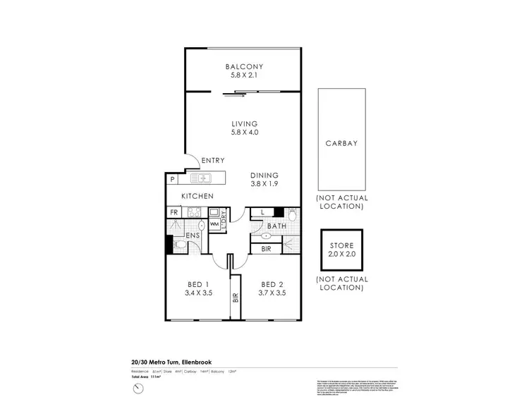 Floorplan of Homely apartment listing, 20/30 Metro Turn, Ellenbrook WA 6069