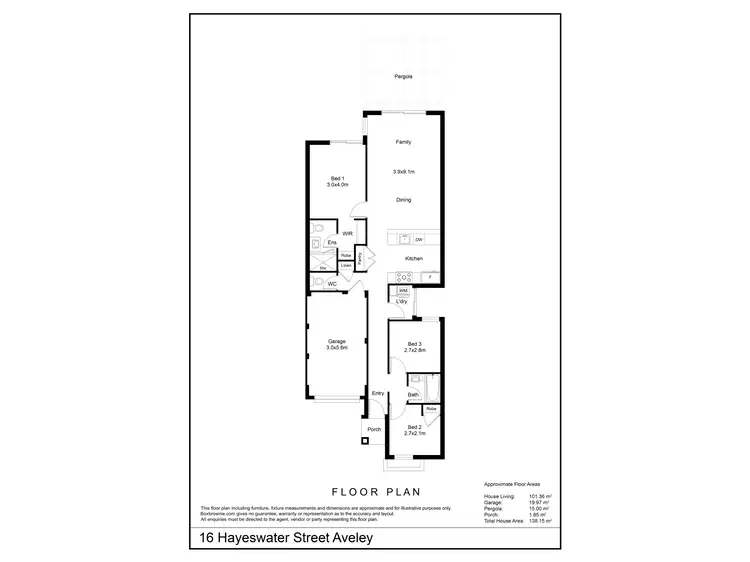 Floorplan of Homely house listing, 16 Hayeswater Street, Aveley WA 6069