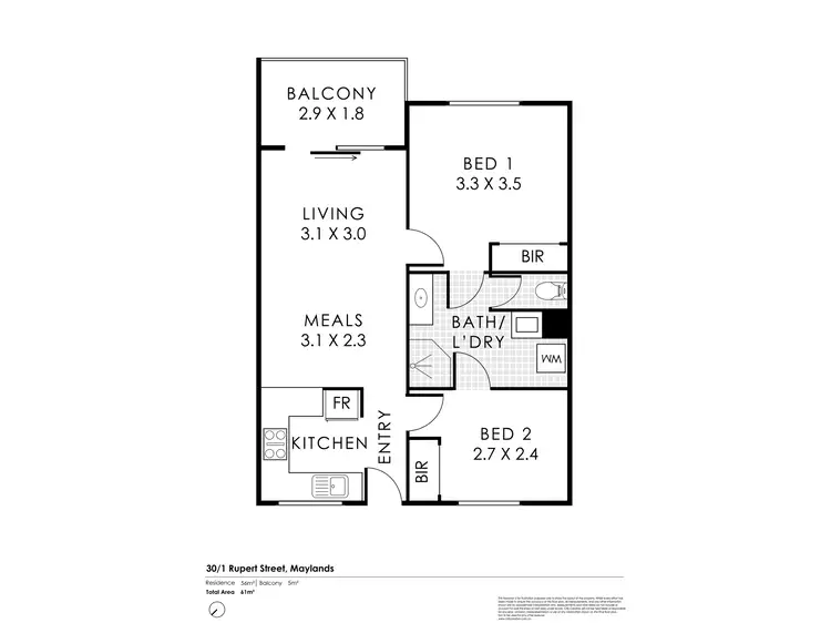 Floorplan of Homely unit listing, 30/1 Rupert Street, Maylands WA 6051