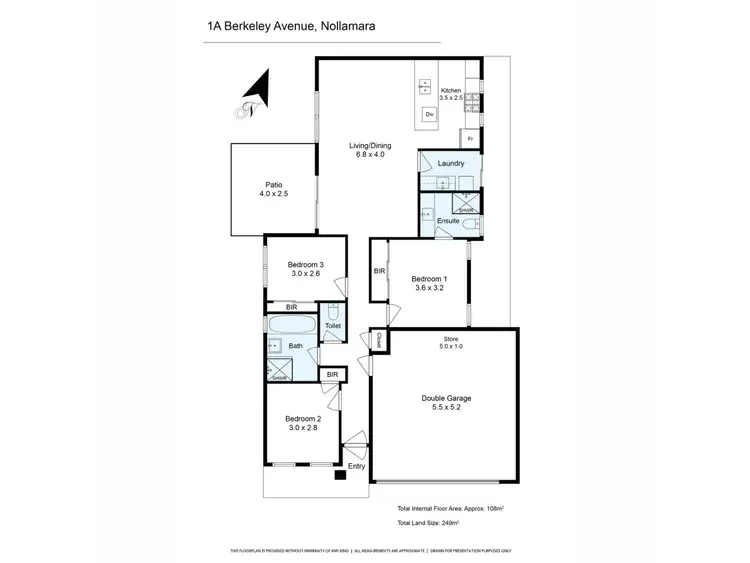 Floorplan of Homely house listing, 1 A Berkeley Avenue, Nollamara WA 6061