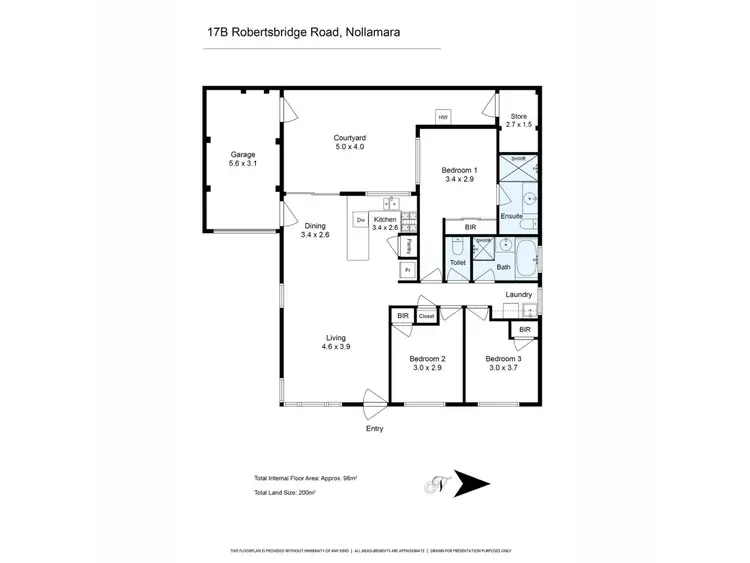 Floorplan of Homely villa listing, 17B Robertsbridge Road, Nollamara WA 6061