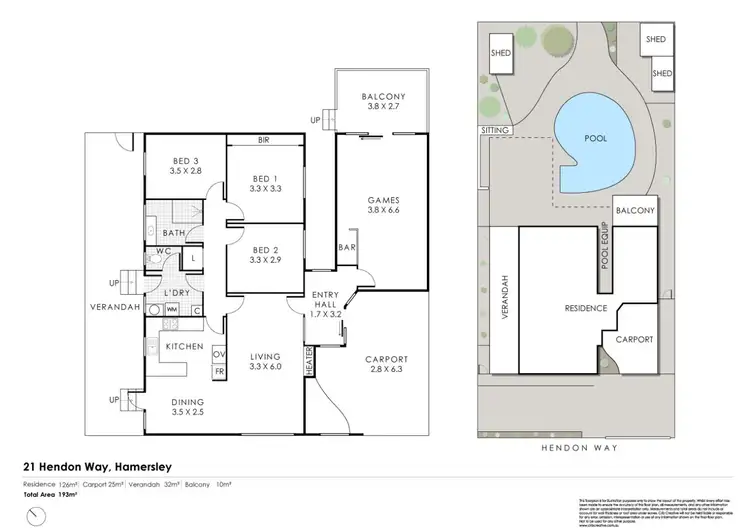 Floorplan of Homely house listing, 21 Hendon Way, Hamersley WA 6022