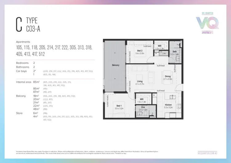 Floorplan of Homely apartment listing, 405/660 Albany Highway, Victoria Park WA 6100